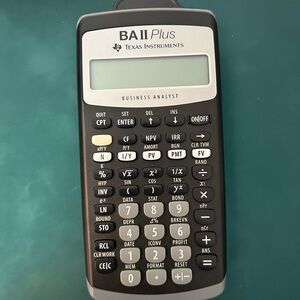 Texas Instruments BA II Plus Business Analyst Calculator - Black and Gray